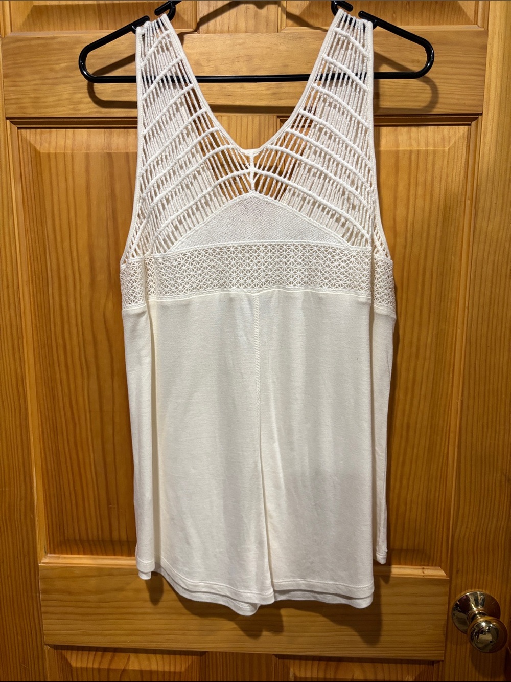 Merona Cream Crochet Yoke Tank Top